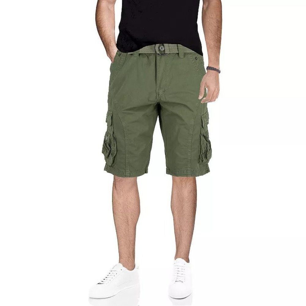 X-Ray Men's Belted Double Pocket Cargo Shorts